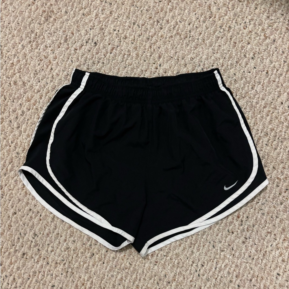 Nike Women's Black and White Athletic Shorts